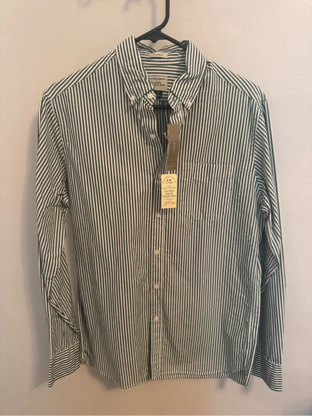 J. Crew Secret Wash Shirt Men’s Small 100% cotton NWT